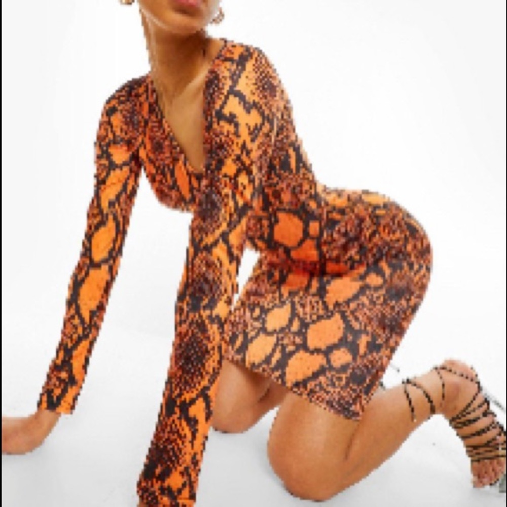 Snake Print MIDI Dress